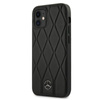 Mercedes Leder Wave Line - Tasche für iPhone 12 mini (schwarz)