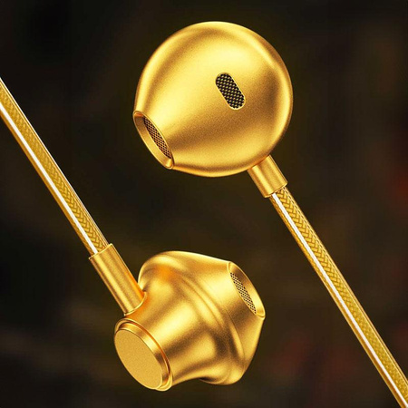 WEKOME YC05 Sakin sorozat - 3,5 mm-es jack csatlakozós vezetékes fejhallgató (arany)