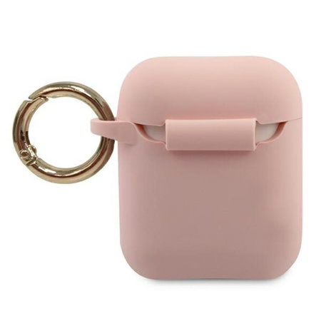 Guess Silikonové trojúhelníkové pouzdro - Airpods (růžové)