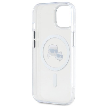 Karl Lagerfeld IML Metal Karl & Choupette Head MagSafe - iPhone 15 Case (white)