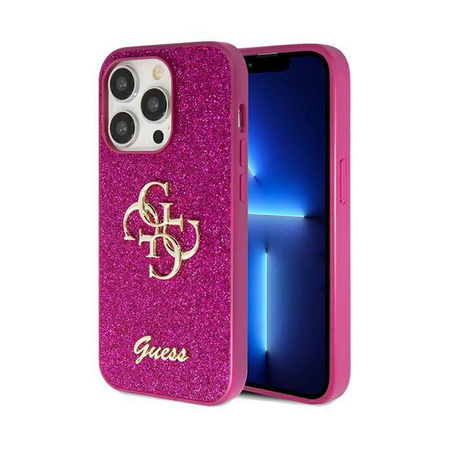 Étui Guess Glitter Script Big 4G - iPhone 15 Pro Max (violet)