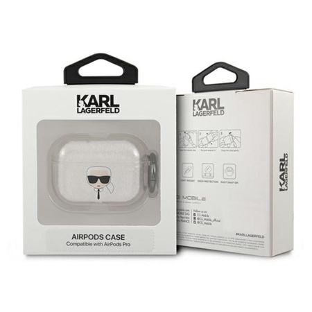 Karl Lagerfeld Karl Head Glitter - Airpods Pro Case (silver)