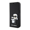 Karl Lagerfeld Booktype NFT Saffiano Karl & Choupette - iPhone 14 Pro Tasche (Schwarz)