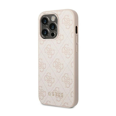 Guess 4G Metall Gold Logo - iPhone 14 Pro Max Tasche (rosa)