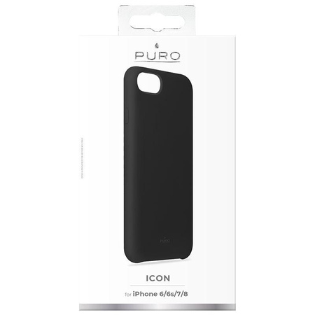 PURO ICON Cover - Coque iPhone SE (2022 / 2020) / 8 / 7 / 6s (noir)