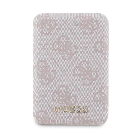 Guess Bundle Pack MagSafe 4G Metal Gold Logo - Zestaw etui + Power Bank 5000mAh MagSafe iPhone 15 Pro Max (różowy)