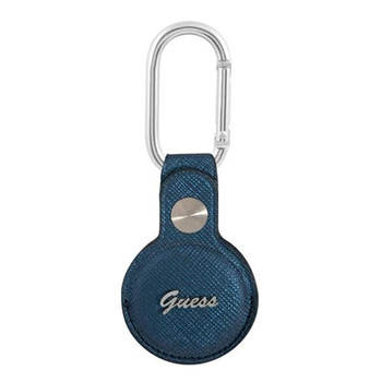 Guess Saffiano Script Dog Clip - Etui AirTag (niebieski)
