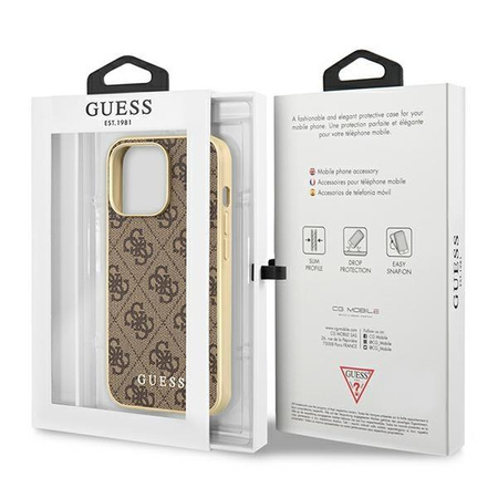 Guess 4G Collection MagSafe - Étui pour iPhone 13 Pro (marron)