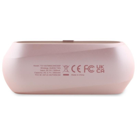 Guess Elongated Metallic Printed Logo - TWS Bluetooth Headphones + Charging Case (pink)