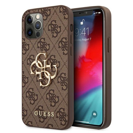 Guess 4G Big Metal Logo - iPhone 12 / iPhone 12 Pro tok (barna)