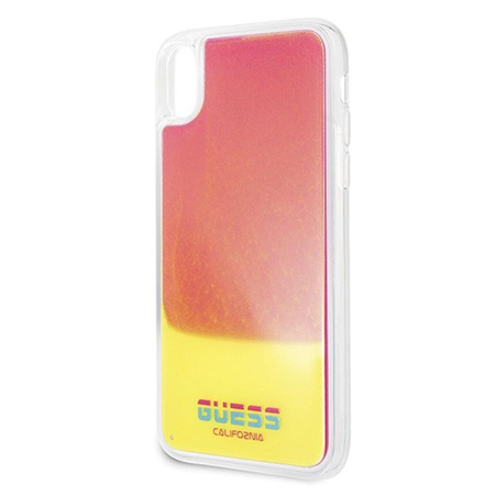 Guess California - Coque pour iPhone Xs / X (Glow in the Dark Sand/Pink)