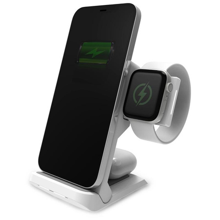 STM ChargeTree Go - mobilní bezdrátová nabíječka 3 v 1 pro iPhone, AirPods a Apple Watch (bílá)