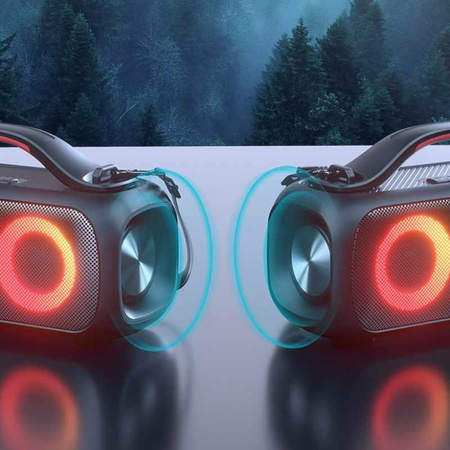 WEKOME D38 Yinla Series - V5.0 30W RGB LED Portable Wireless Bluetooth Speaker (Black)