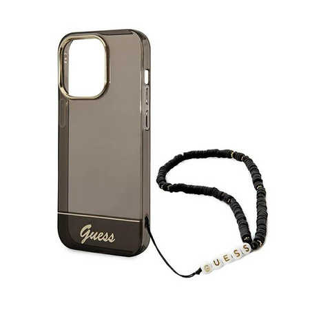 Guess Translucent Pearl Strap - iPhone 14 Pro Case (black)