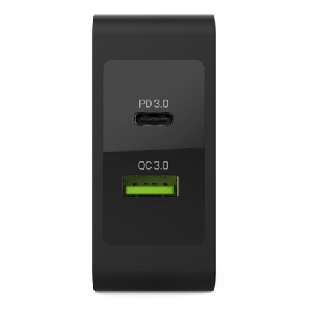 Green Cell - USB-C 30W-os PD töltő USB QC3.0 porttal és USB-C kábellel