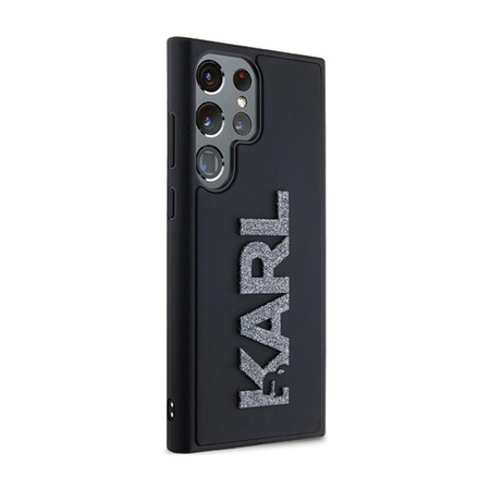 Karl Lagerfeld 3D Rubber Glitter Logo - Samsung Galaxy S23 Ultra Tasche (schwarz)