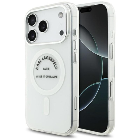 Karl Lagerfeld IML Karl RSG Logo MagSafe - Pouzdro pro iPhone 17 Pro (průhledné)