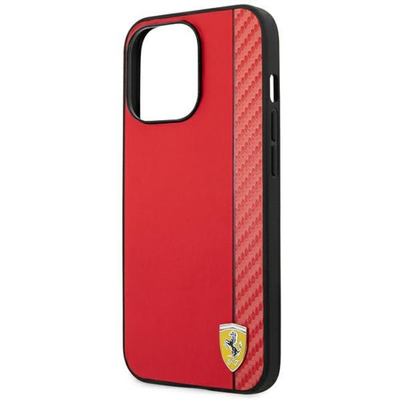 Ferrari Carbon - pouzdro pro iPhone 14 Pro (červené)