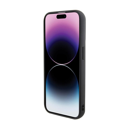 Karl Lagerfeld Gripstand Saffiano Karl & Choupette Pins - pouzdro pro iPhone 15 Pro (černé)