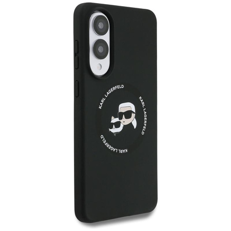 Karl Lagerfeld Silicone Double Heads And Circle MagSafe - Case for Samsung Galaxy S25 Edge (black)