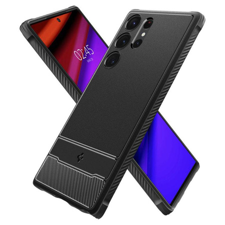 Spigen Rugged Armor - Hülle für Samsung Galaxy S23 Ultra (Mattschwarz)