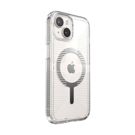 Speck Gemshell Grip + MagSafe - Tasche für iPhone 16e / iPhone 15 / iPhone 14 / iPhone 13 (Clear / Chrome Finish)