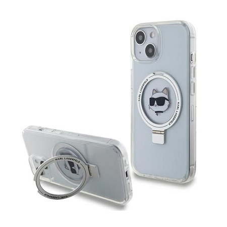 Karl Lagerfeld Ring Stand Choupette Head MagSafe - iPhone 15 Case (white)