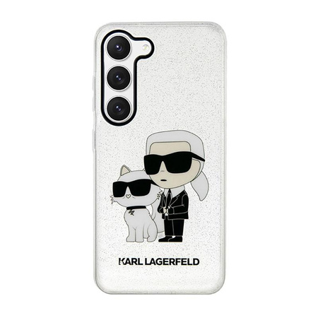 Karl Lagerfeld IML Glitter NFT Karl & Choupette - pouzdro pro Samsung Galaxy S23+ (průhledné)