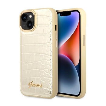 Guess Kroko Kollektion - iPhone 14 Tasche (Gold)