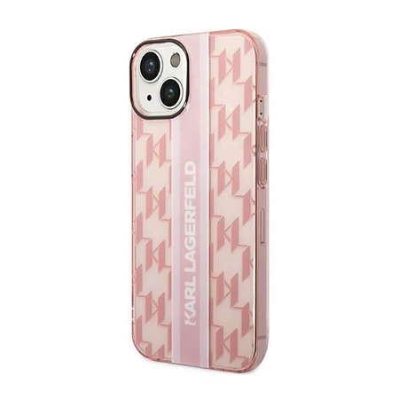Karl Lagerfeld Mono Vertical Stripe - Coque pour iPhone 14 Plus (rose)