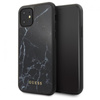 Coque rigide en verre trempé Guess Marble - Coque iPhone 11 (noir)