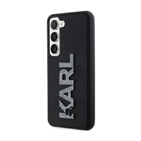 Karl Lagerfeld 3D Rubber Glitter Logo - pouzdro pro Samsung Galaxy S23+ (černé)