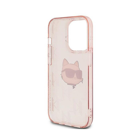 Karl Lagerfeld IML Choupette Head & Monogram - pouzdro pro iPhone 13 Pro Max (růžové)