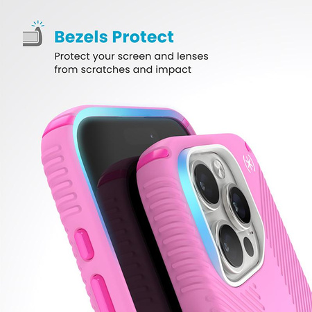 Speck Presidio2 Grip ClickLock & MagSafe - iPhone 16 Pro Case (True Pink / Shocking Pink / White)