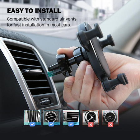 Crong Gravity Auto-Lock Car Holder - Support de voiture par gravité pour téléphone 4.7"-6.5" (noir)