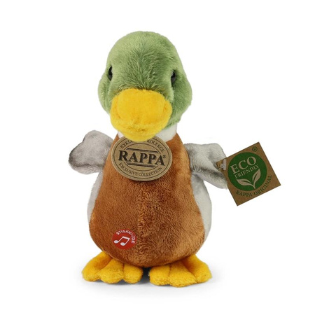 MASKOTKA PLUSZOWA KACZKA Z DŹWIĘKIEM REALISTYCZNA 22cm RAPPA KACZUSZKA ECO