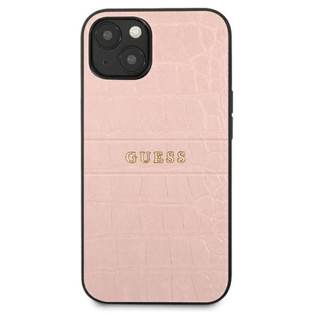 Guess Croco Stamp Lines - iPhone 13 Tasche (rosa)