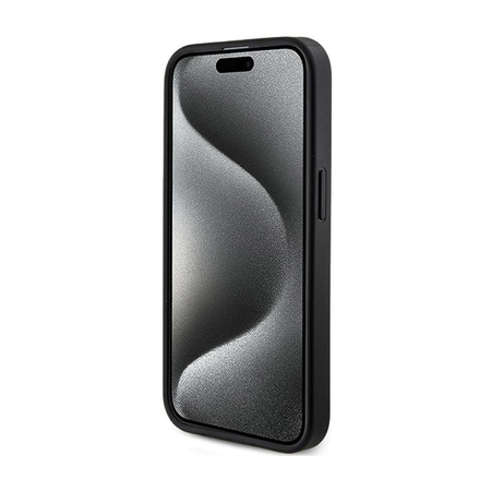 Kožené pouzdro Guess 4G Collection Metal Logo MagSafe - iPhone 14 Pro Max (černé)