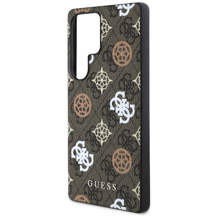 Guess 4G Imprimé motif pivoine coloré MagSafe - étui pour Samsung Galaxy S25 Ultra (marron)