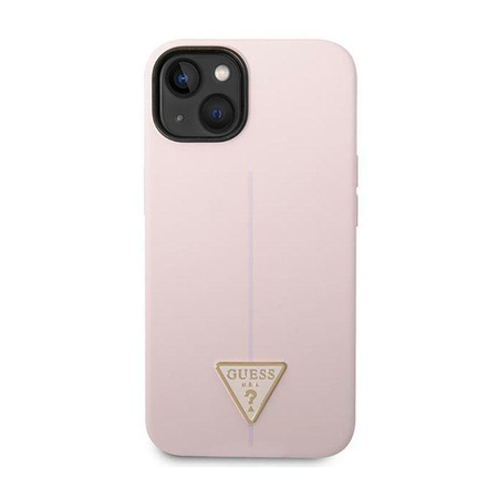 Silikonové pouzdro Guess Triangle Logo - iPhone 14 (fialové)