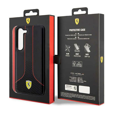 Ferrari Perforated 296P Collection - Case for Samsung Galaxy S23+ (Black)