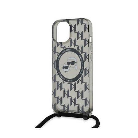 Karl Lagerfeld IML Crossbody Monogram Karl & Choupette Head MagSafe Case - iPhone 15 / 14 / 13 Case (noir)