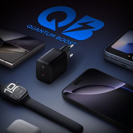 Spigen Essential EE201EU GaN - 20W síťová nabíječka USB-C (černá)