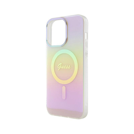 Guess IML Iridescent MagSafe - Coque iPhone 15 Pro Max (rose)