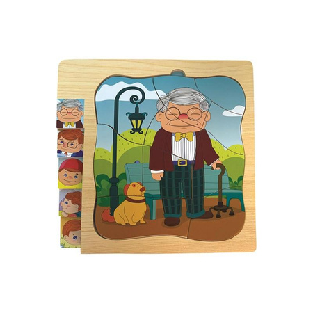 Top Bright - Puzzle superposé Grand-père, lunettes