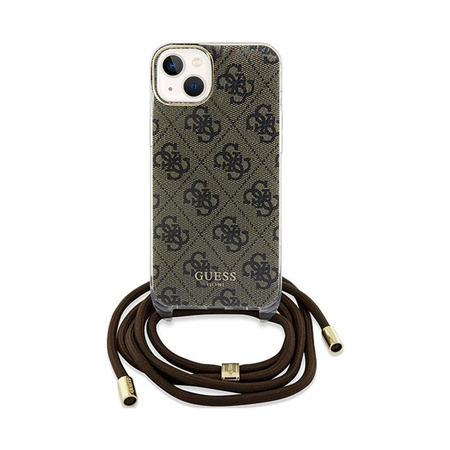 Guess Crossbody Cord 4G Print - iPhone 15 Case (brown)