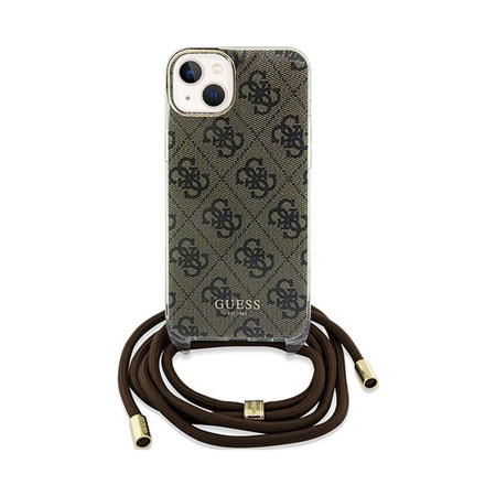 Guess Crossbody Cord 4G Print - iPhone 15 Tasche (braun)