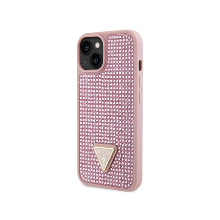 Guess Rhinestone Triangle - Hülle für iPhone 14 Plus (Pink)