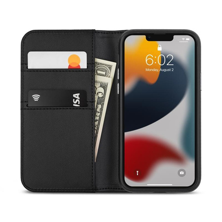 Moshi Overture - 3-in-1-Hülle mit Flip Cover iPhone 13 Pro (antibakterielles NanoShield™) (Jet Black)