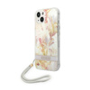 Guess Flower Cord - tok zsinórral iPhone 14 (lila)